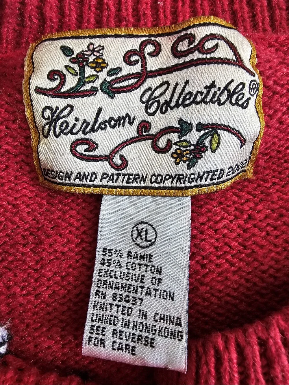 RARE VTG Patriotic Embroidered Heirloom Collectibles Cardigan Sweater Sz XL USA